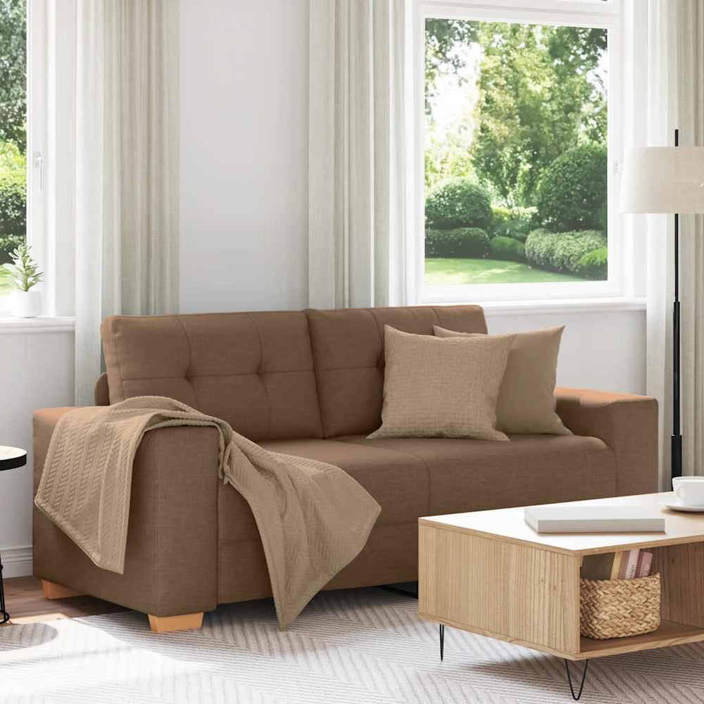 vidaXL Loveseat Sofa Brown 180x77x82 cm Fabric