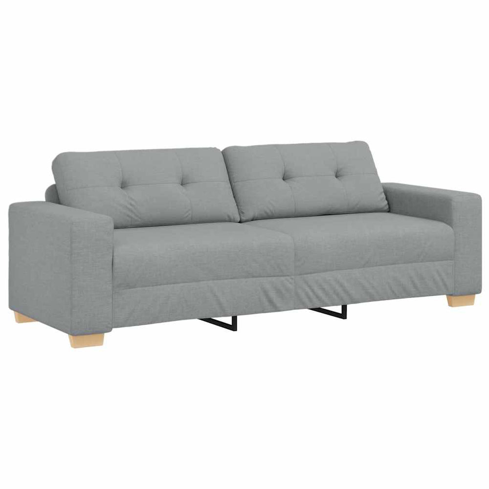 3-Sitzer Sofa Hellgrau Stoff 220 cm