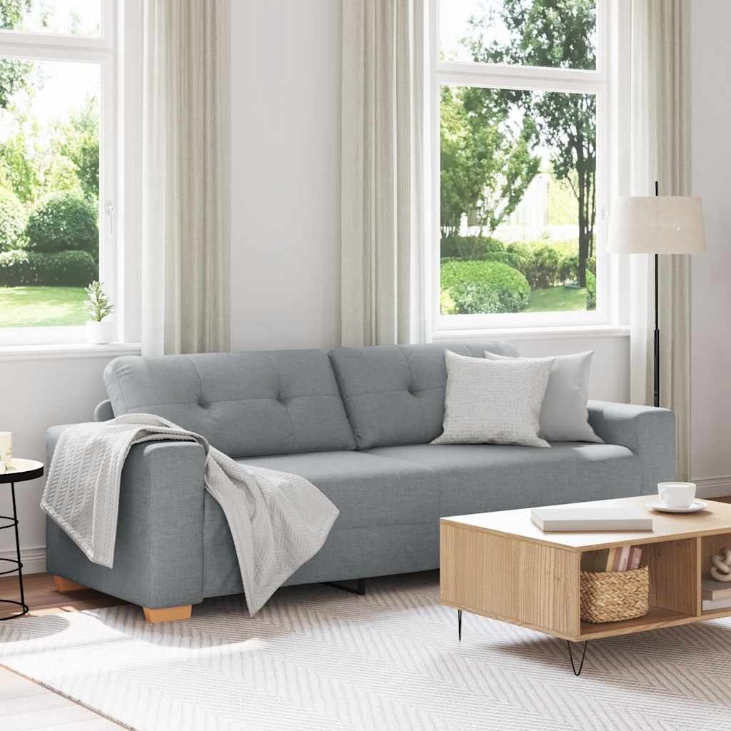 vidaXL Canapé à 3 places Gris clair 220x78x80 cm Tissu