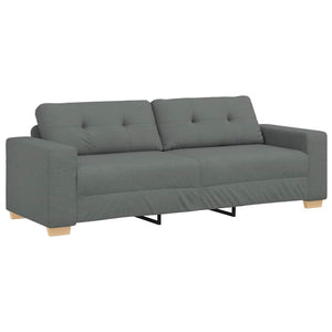 vidaXL Canapé 3 places gris foncé 220x78x80 cm Tissu