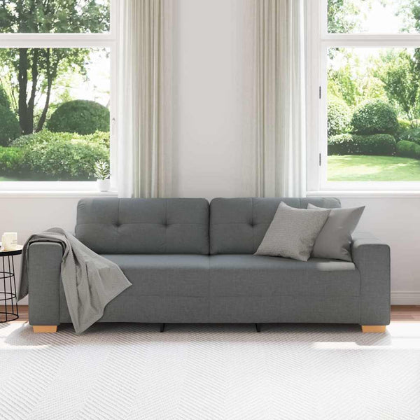 vidaXL Canapé 3 places gris foncé 220x78x80 cm Tissu