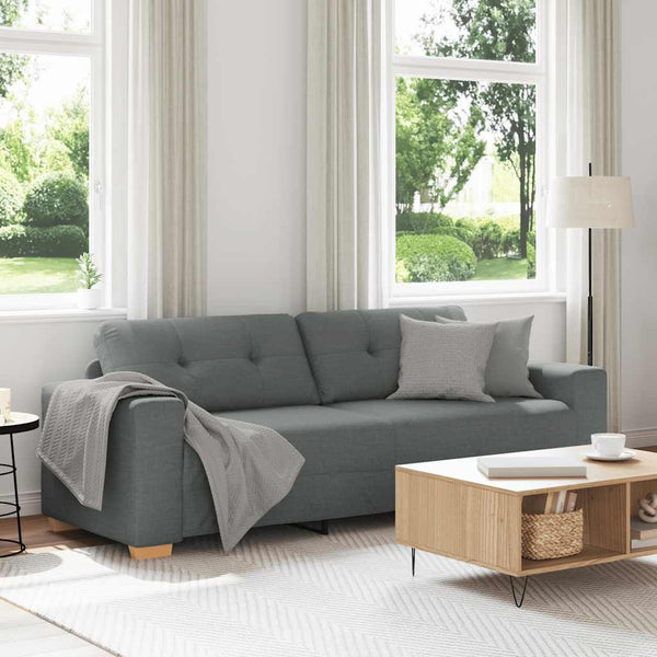 vidaXL Canapé 3 places gris foncé 220x78x80 cm Tissu