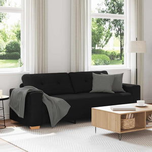 vidaXL Canapé à 3 places Noir 220x78x80 cm Tissu
