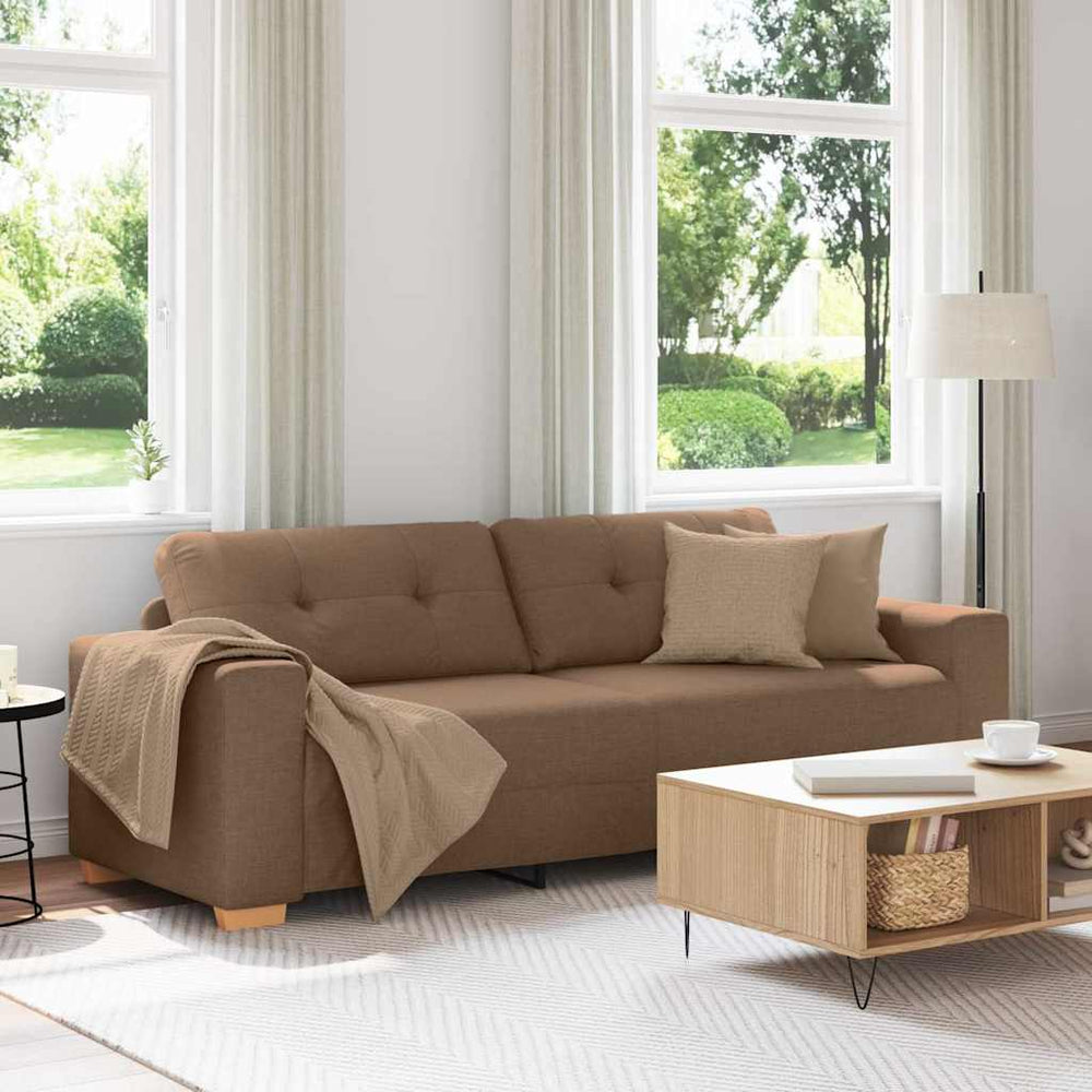 3-Sitzer Sofa Braun Stoff 180cm