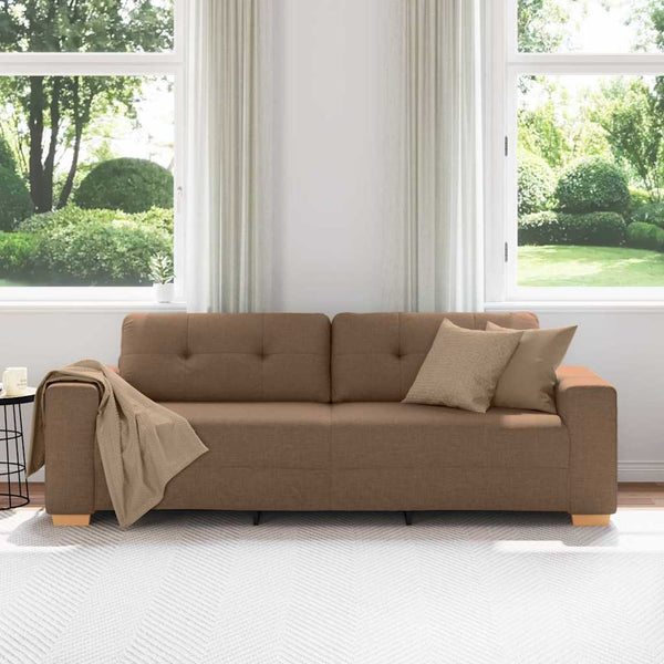 3-Sitzer Sofa Braun Stoff 180cm