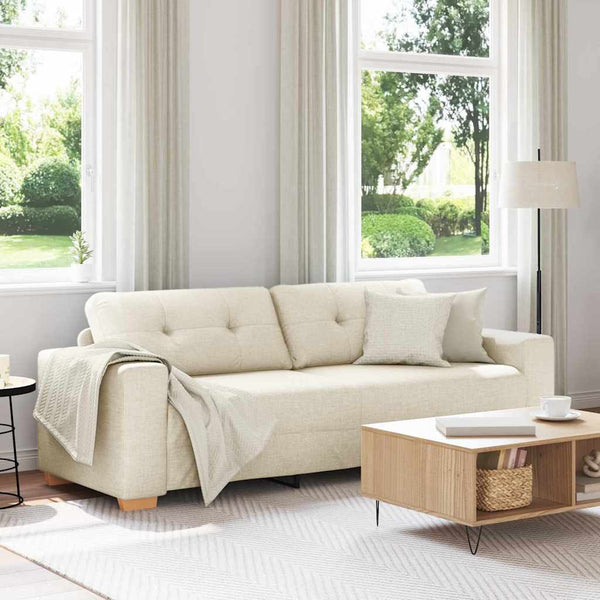 vidaXL Canapé 3 places en lin 180 cm