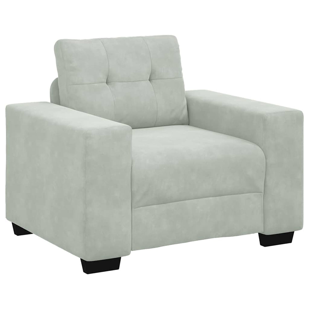 Sessel Hellgrau Samt 100x78x80 cm