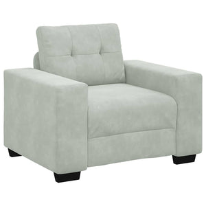 Sessel Hellgrau Samt 100x78x80 cm