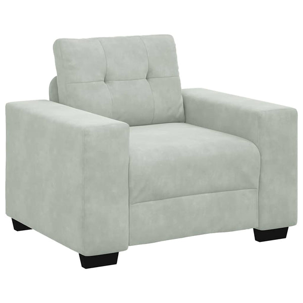 Sessel Hellgrau Samt 100x78x80 cm