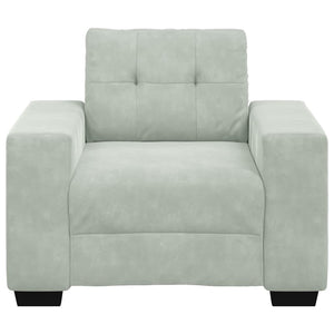 Sessel Hellgrau Samt 100x78x80 cm