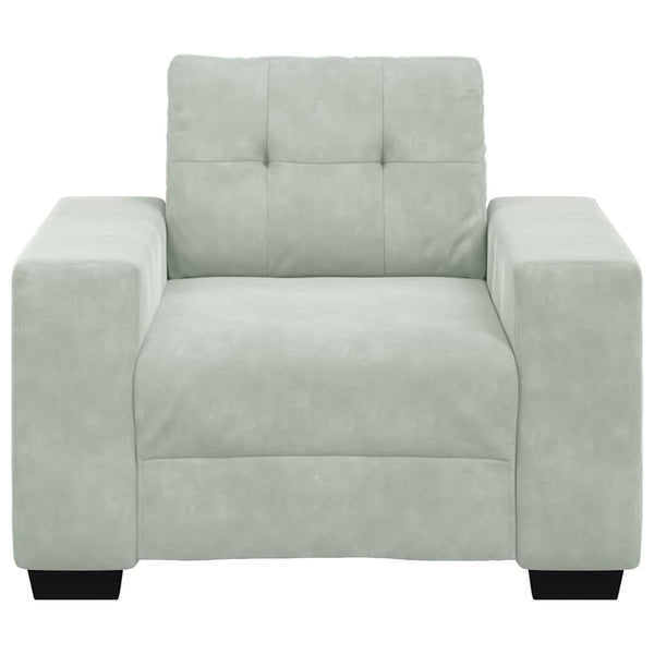 Sessel Hellgrau Samt 100x78x80 cm