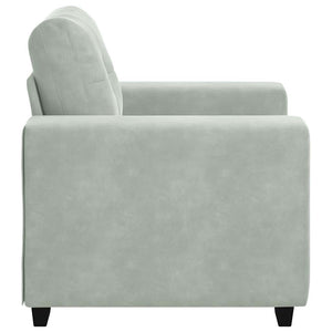 Sessel Hellgrau Samt 100x78x80 cm