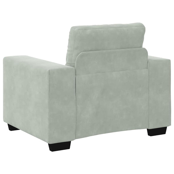 Sessel Hellgrau Samt 100x78x80 cm