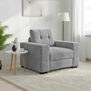 Sessel Hellgrau Samt 100x78x80 cm