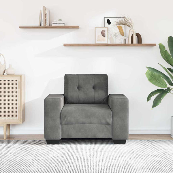vidaXL Fauteuil gris foncé 100x78x80 cm Velours