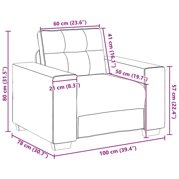vidaXL Fauteuil gris foncé 100x78x80 cm Velours