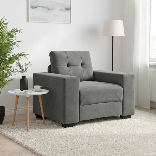 vidaXL Fauteuil gris foncé 100x78x80 cm Velours