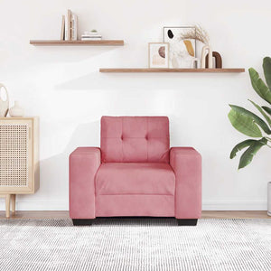 Rosa Samt Sessel 100 cm