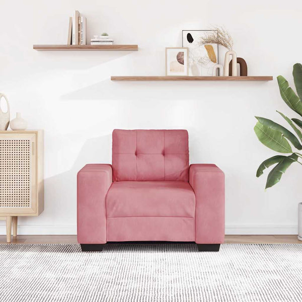 Rosa Samt Sessel 100 cm