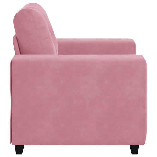 Rosa Samt Sessel 100 cm