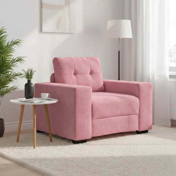 Rosa Samt Sessel 100 cm