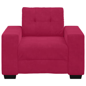 Weinroter Samt Sessel 100x78x80 cm