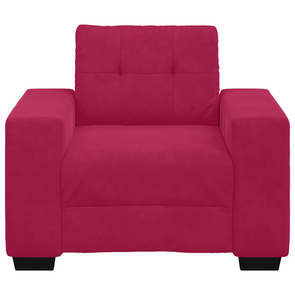 Weinroter Samt Sessel 100x78x80 cm