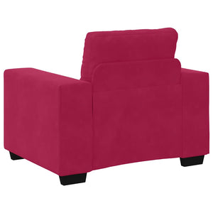 Weinroter Samt Sessel 100x78x80 cm