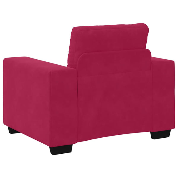 Weinroter Samt Sessel 100x78x80 cm