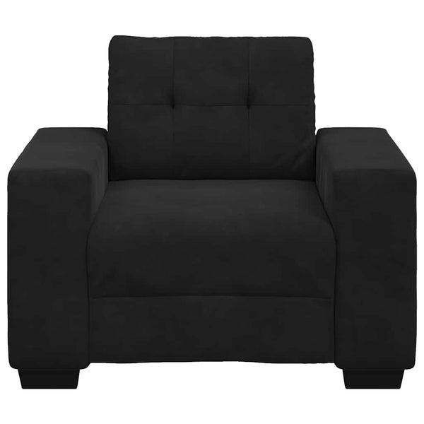 Schwarzer Samt Sessel 100 cm
