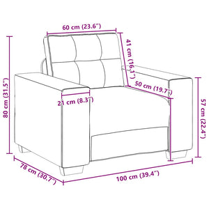 Schwarzer Samt Sessel 100 cm