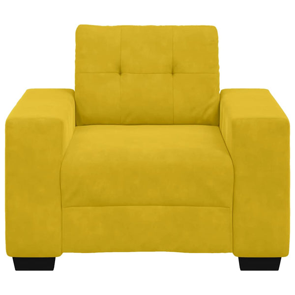 Gelber Samt Sessel 100 cm