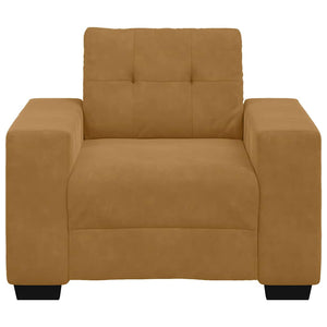Brauner Samt Sessel 100 cm