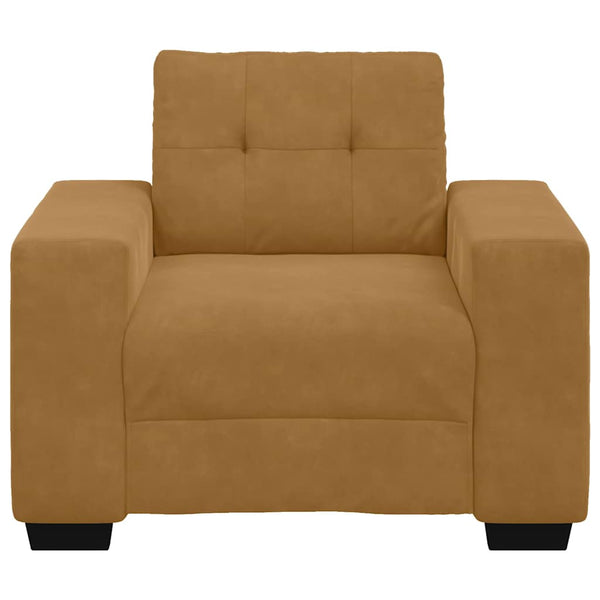 Brauner Samt Sessel 100 cm