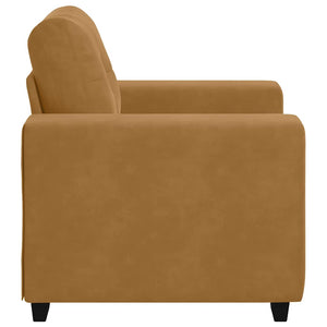 Brauner Samt Sessel 100 cm