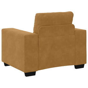 Brauner Samt Sessel 100 cm
