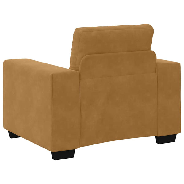 Brauner Samt Sessel 100 cm