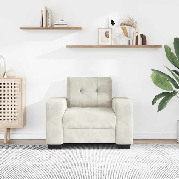vidaXL Fauteuil Crème 100x78x80 cm Velours
