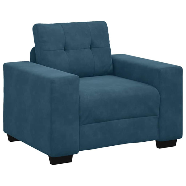 Blauer Samt Sessel 100 cm