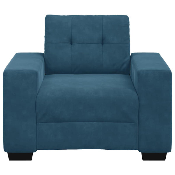 Blauer Samt Sessel 100 cm