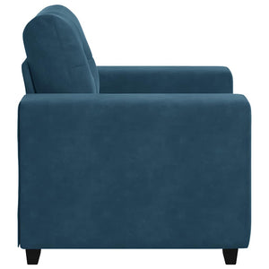 Blauer Samt Sessel 100 cm
