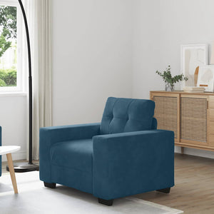 Blauer Samt Sessel 100 cm