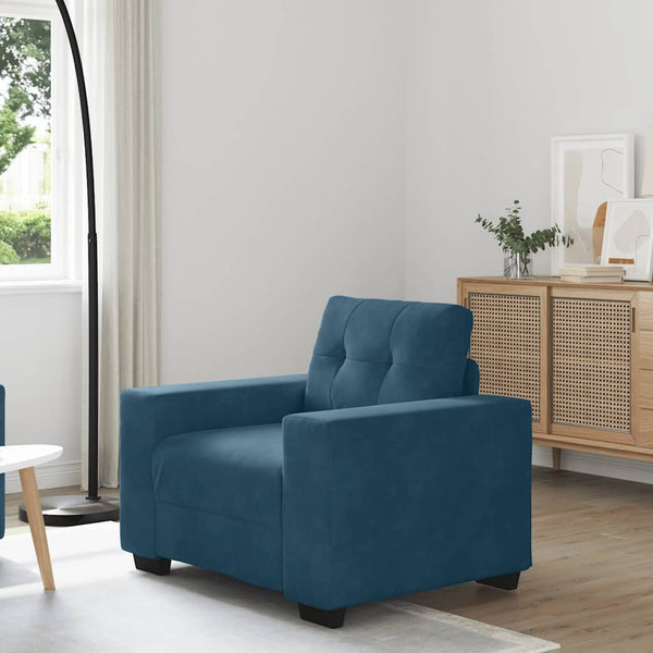 Blauer Samt Sessel 100 cm