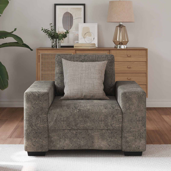 Dunkelgrauer Kunstleder Sofa Sessel 60 cm