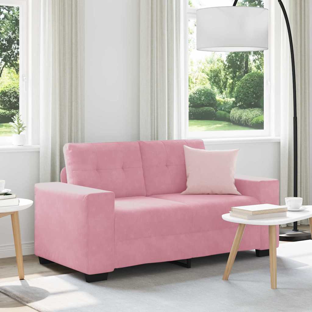 Rosa Samt Zweisitzer Sofa