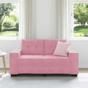 Rosa Samt Zweisitzer Sofa
