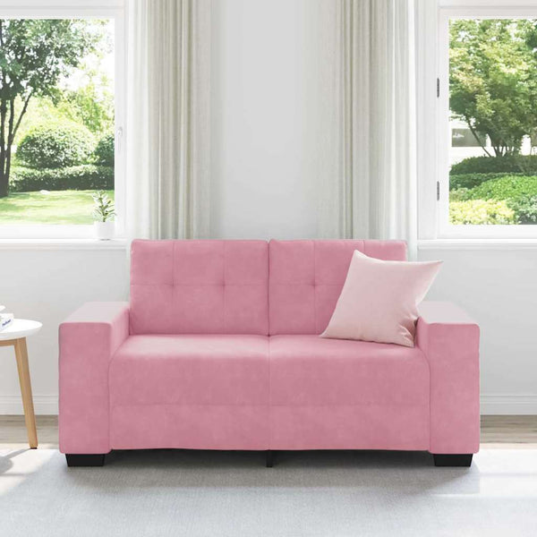 Rosa Samt Zweisitzer Sofa