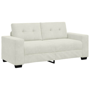 Creme Samt Zweisitzer Sofa 180 cm