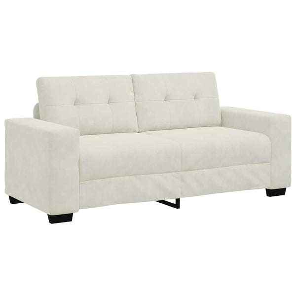 Creme Samt Zweisitzer Sofa 180 cm