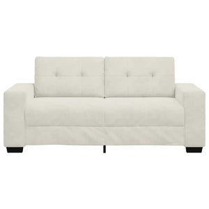 Creme Samt Zweisitzer Sofa 180 cm